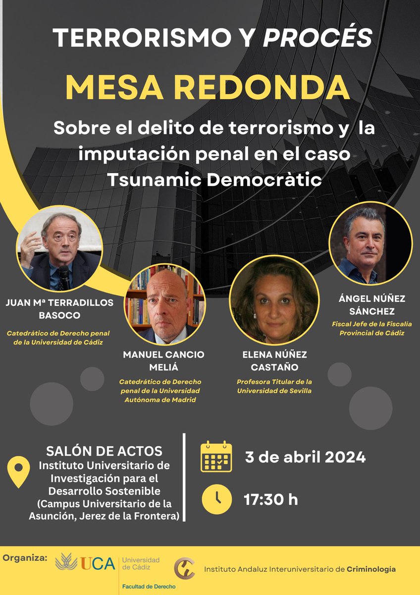 En <a href="/derecho_uca/">Derecho UCA</a> y <a href="/IAIC_Cadiz/">IAIC_Cadiz</a> estamos organizando esta mesa redonda para el próximo 3 de abril. ¿Os apuntáis?