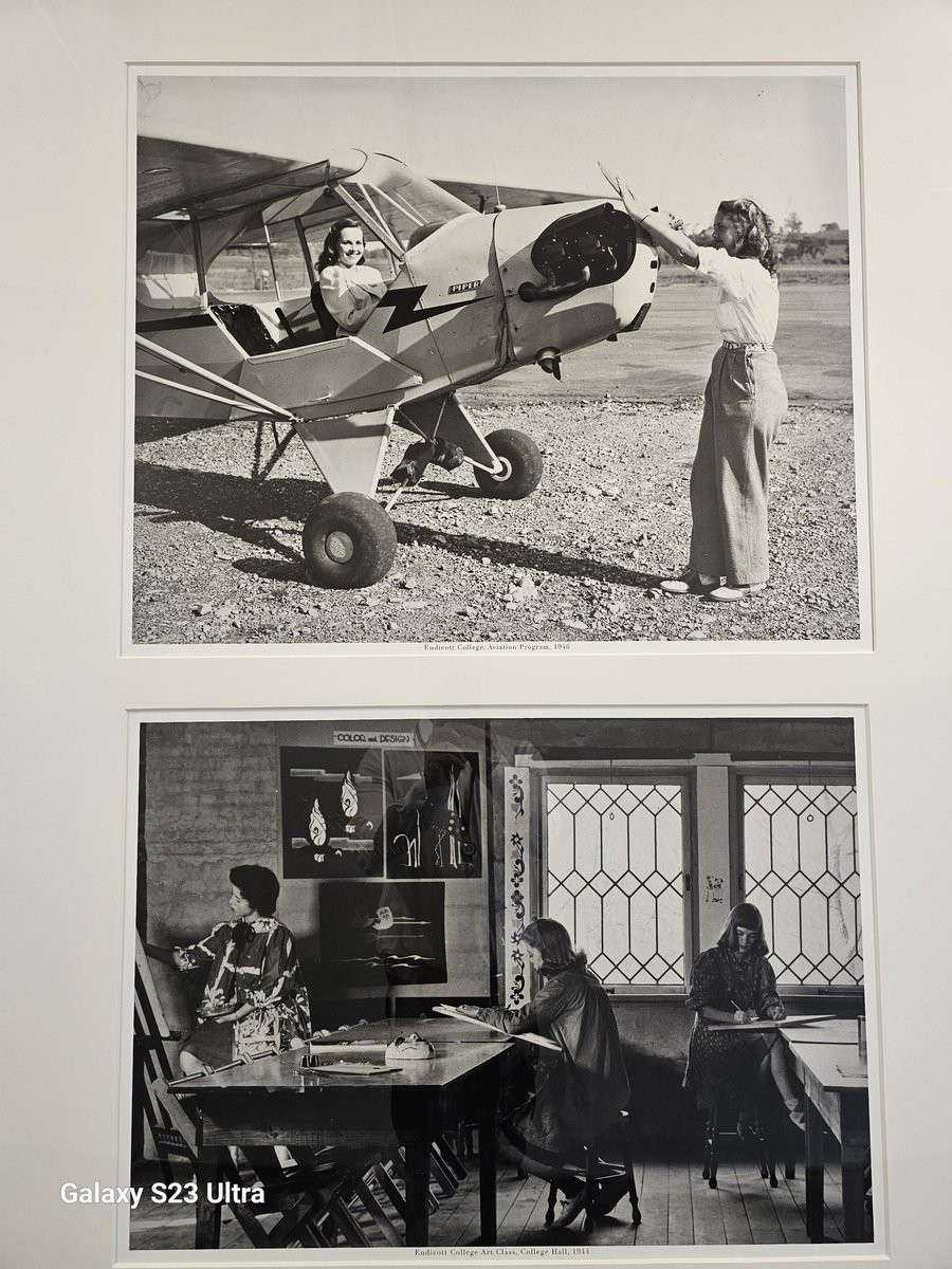 I'm speaking at a private event at @EndicottCollege today. These photos are amazing and inspirational. 1946. I had no idea they had an aviation program, let alone one that empowered women.