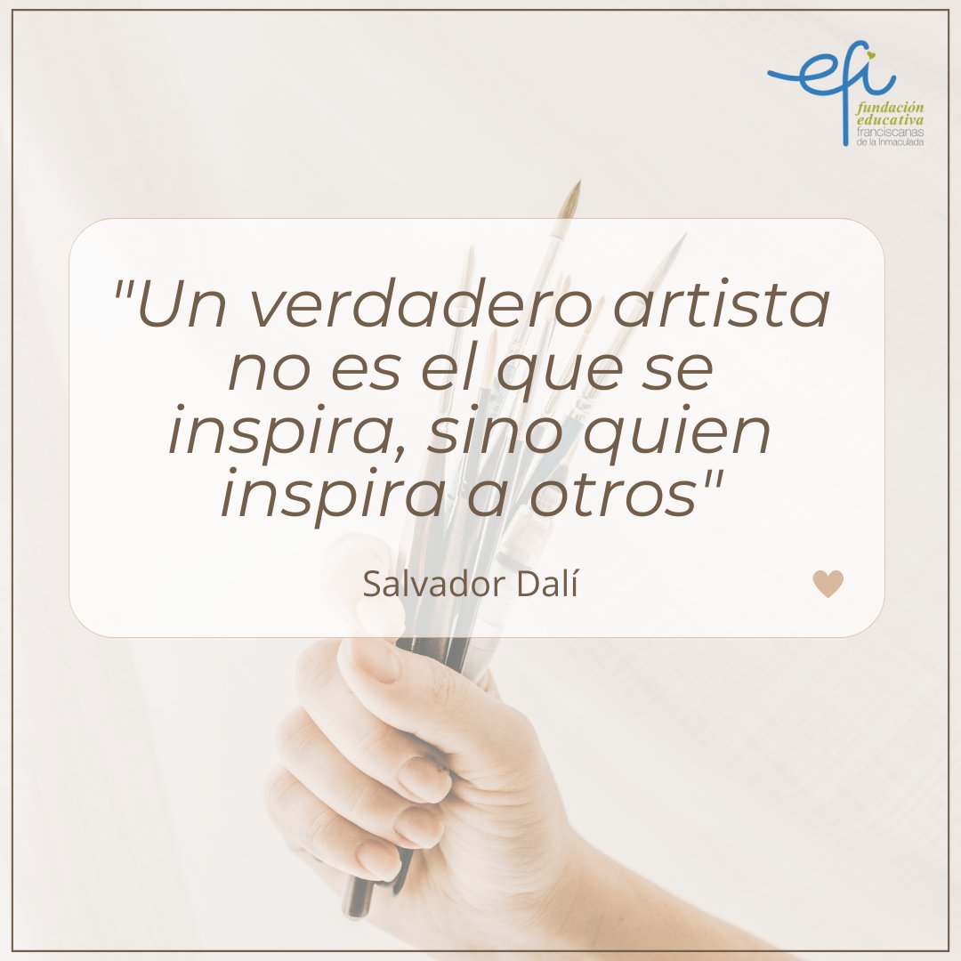 'Un verdadero artista no es el que se inspira, sino quien inspira a otros' 🎨

#Abril
#AlRitmoDeTuVoz
#SomosFamiliaEFI
#HagamosSiempreElBien
#PazyBien