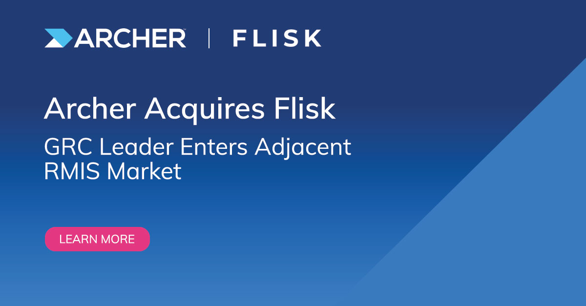 Archer has officially entered the #RMIS market with our acquisition of Flisk, reinforcing our commitment to delivering comprehensive risk management for our clients. Read the press release: archer.ws/3TJ2nt9 #assurance #grc #riskmanagement