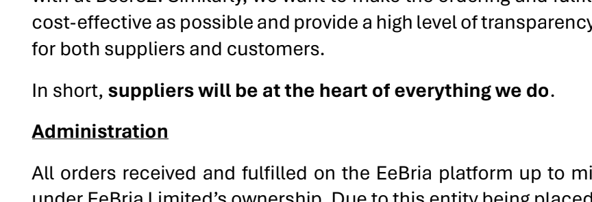 So essentially, suppliers will get shafted to the tune of thousands despite the company now being "well capitalised."

Why not use that capital to, you know, pay the suppliers that "are at the heart" of everything you do, for the beer they shipped out?