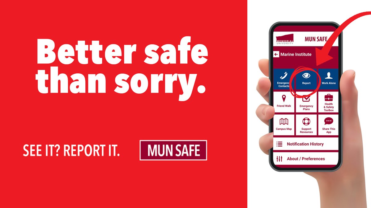 Covered smoke detectors, broken hand-rails, water spills - they are all accidents waiting to happen! ⚠️ If you see a hazard or safety concern on campus, use the MUN Safe app to report it. Download the app via Google Play or Apple app store 📲 ow.ly/Nqc750QWXsg