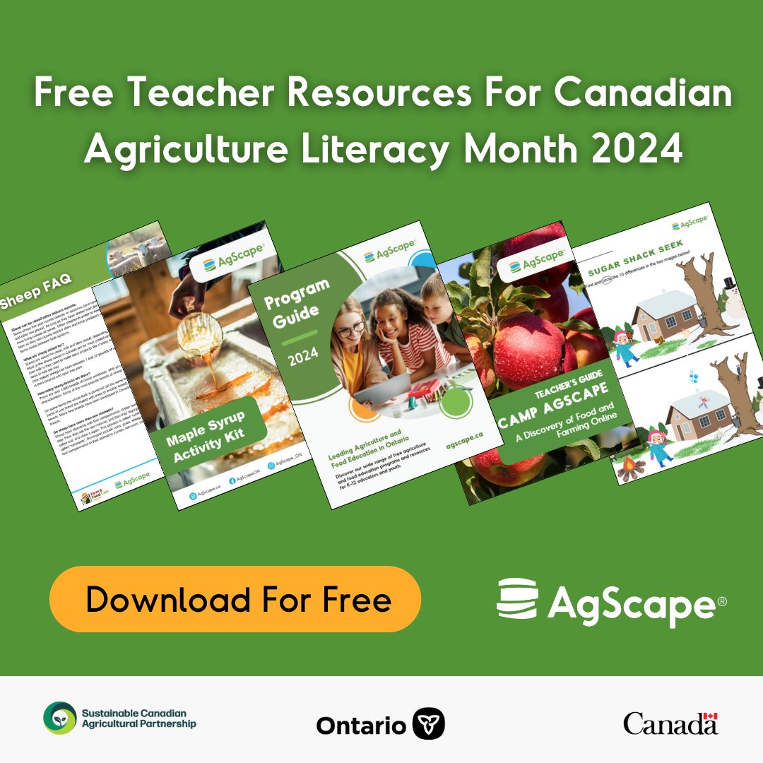 Looking for engaging resources to enrich the learning experiences of your K-12 students during Canadian Agriculture Literacy Month (CALM)? Download our free digital Teacher Discovery Kit developed specifically for CALM 2024 at agscape.ca/event/canadian… #CALM24 @AITCCanada
