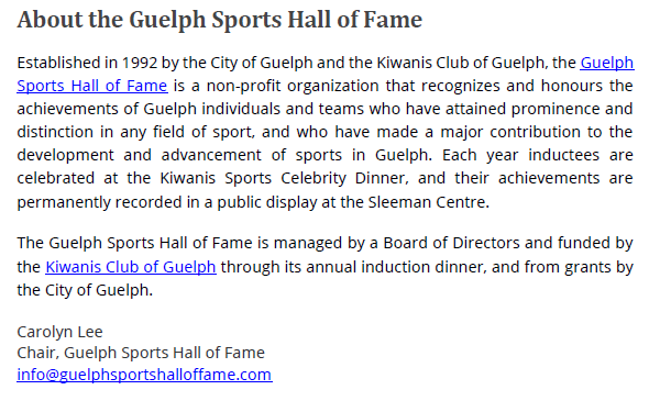 GuelphSportsHOF's tweet photo. The 2024 Induction Class for the Guelph Sports Hall of Fame has been announced:  David Clutchey, Paul Ante, Danielle Everitt-Sinclair and Pat TeBoekhorst are this years inductees.  Dinner Wed. May 17th at ICC in Guelph. https://t.co/zUZnBDQ5Nr