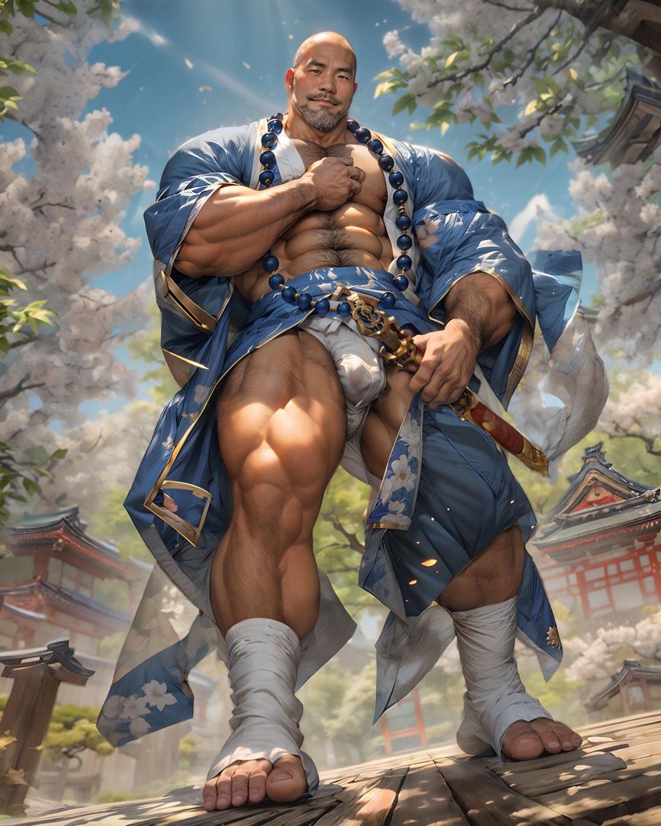 AImagicalconch's tweet photo. Strong bear swordsman under the cherry tree！ https://t.co/VRFaaCTnfm
