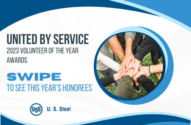 #USSteel recognizes employee volunteerism with our annual United by Service awards. Congratulations to the 2023 honorees, including Volunteer of the Year Tyrell Anderson of Gary Works! Learn more here: bit.ly/3vjFl2z