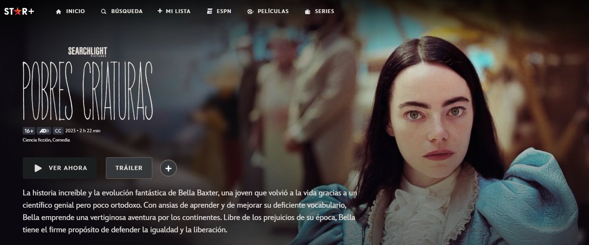 Ya esta disponible Poor Things en Star+🍿 #PoorThings