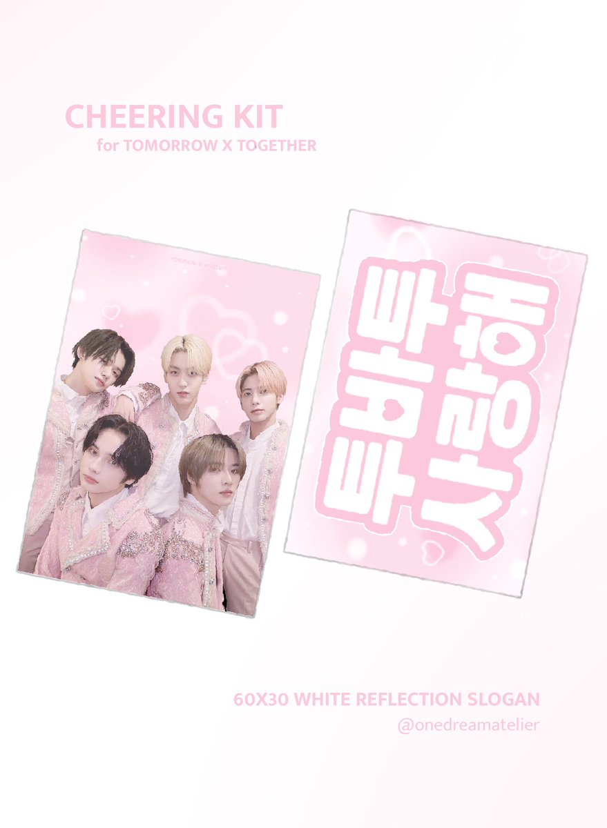 TXT CHEERING KIT
for Music Bank Antwerp

These two slogans will be available for purchase at our event! 

A preorder form for all the goods will be posted soon~

🛒 blue ‘tubatu’ slogan - €16
🛒 pink ‘love tubatu’ slogan - €17
each kit comes with the slogan + a small gift