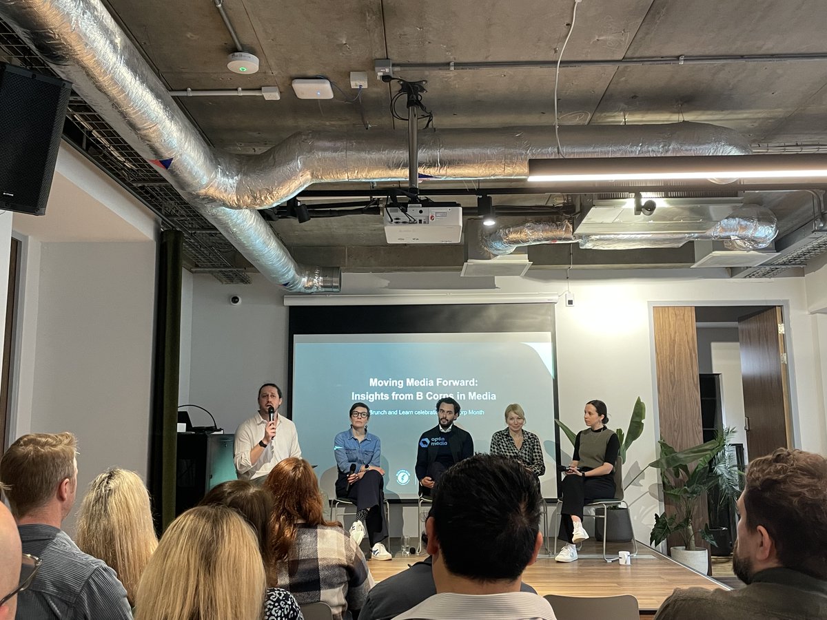 What a wonderful Wednesday ✨🍩 This morning, some of our team attended @openmediauk x @ElectricGlueUK's 'Moving Media Forward: Insights from B Corps in Media' breakfast, panel and networking event.