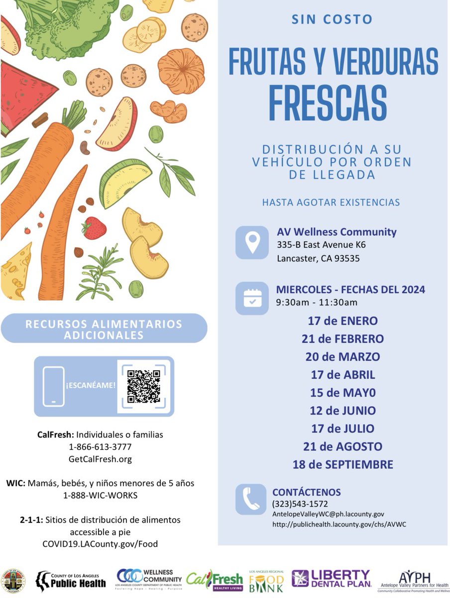 For anyone in need of fresh produce in the Antelope Valley Area, please see the flyers for details for today’s opportunity!
#produce #freshfruit #freshveggies #helpingthoseinneed @antelopevalleycommunity #helpingsinglemoms #helpingkids @lacounty @lapublichealth @sheishopela