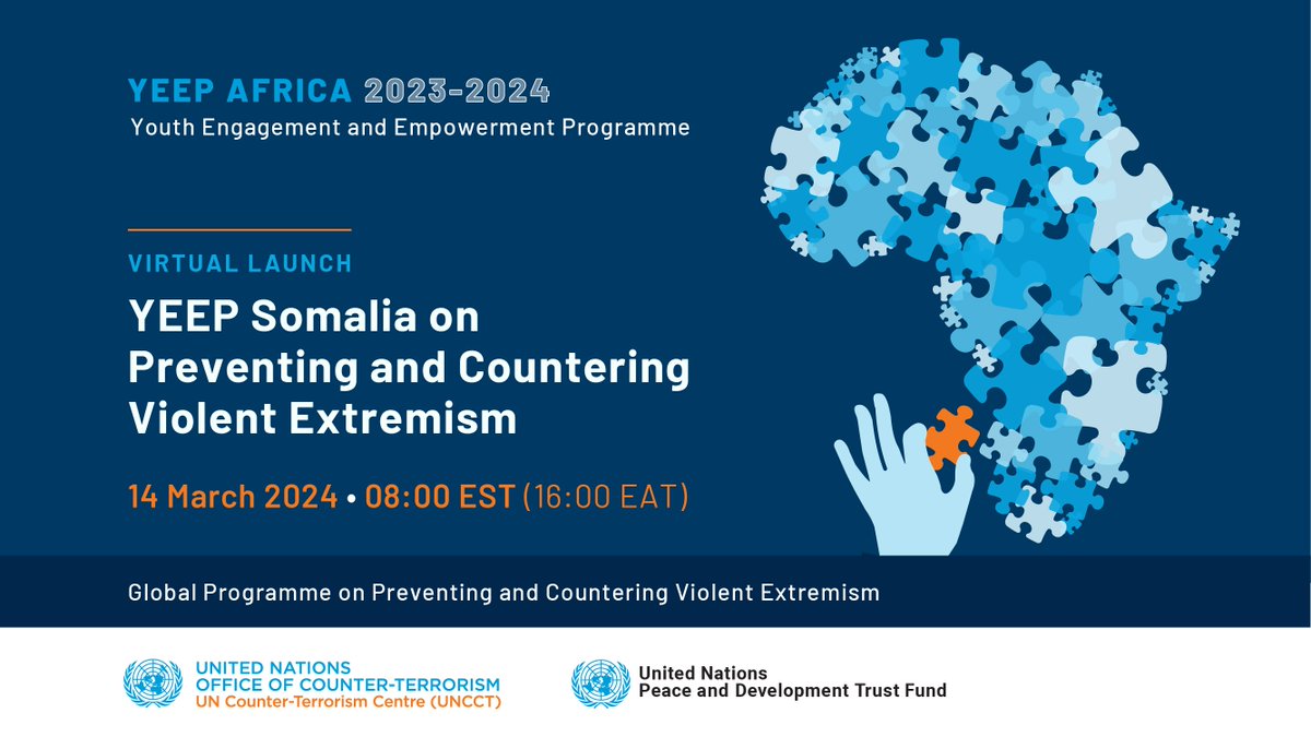 26 young leaders from across #Somalia🇸🇴 joined the launch of the @un_oct #UNCCT Youth Engagement & Empowerment Programme #YEEP on #PCVE w/ @tubsancenter for Preventing and Countering Violent Extremism Somalia 👉Bit.ly/OCT-MEDIA 🙏Funded by #UNPDF