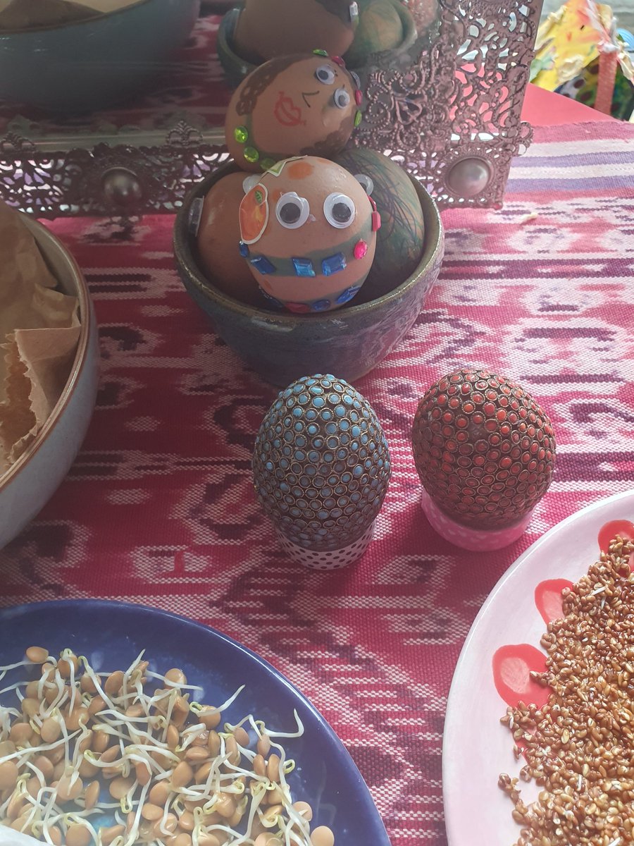 Eid eh Shoma Mobarack - blessings, abundance & Peace for New Year 1403 Googley eye eggs the new tradition? never too high brow at our gaff. Any unusual or unque one's on your Haftsin???