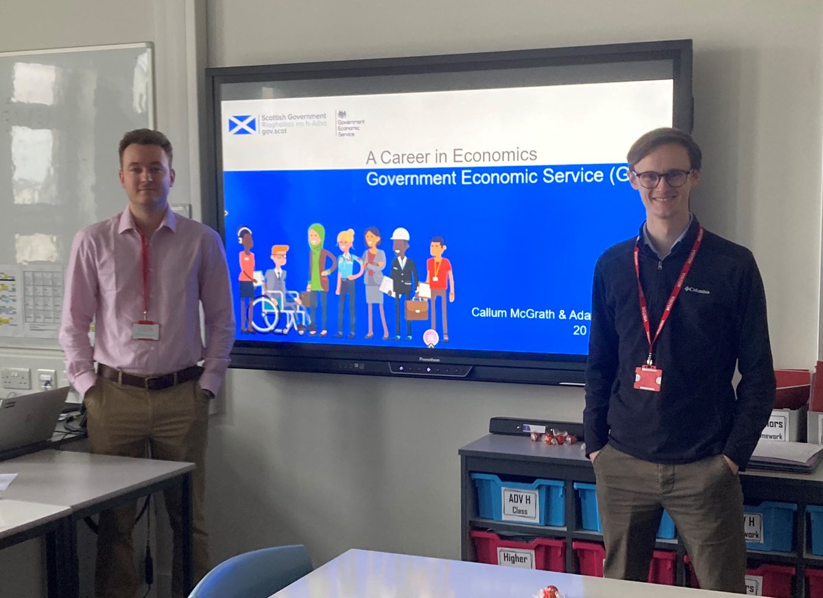 Our Maths department's S3s enjoyed a tremendous chat this morning with Adam and Callum from the Government's Scottish Fiscal Commission. They discussed their work and career paths in Economics. <a href="/scotfisccomm/">Scottish Fiscal Commission</a> <a href="/BerthaParkHigh/">Bertha Park High School</a> <a href="/BerthaParkMaths/">Bertha Park Maths 📊</a> #maths <a href="/DYWTayCities/">DYW Tay Cities</a>