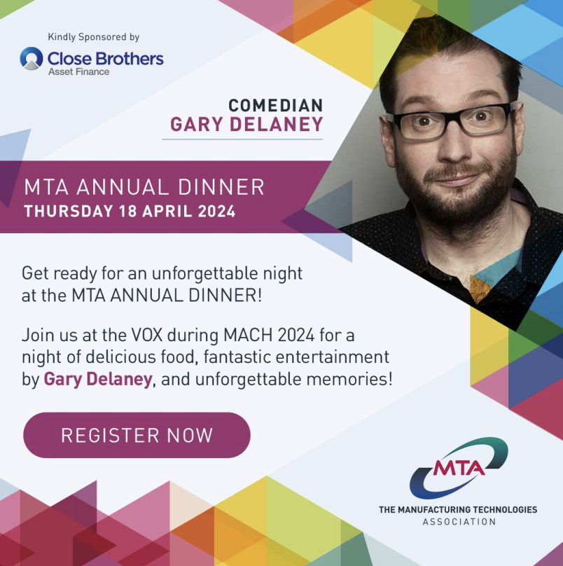 Don't miss out on the MTA Annual Dinner, the must-attend event of the year! Get ready for an unforgettable evening at VOX during @MACH 2024. Book your tickets now starting from just £249: bit.ly/45rg3vK #engineering #manufacturing #mfg