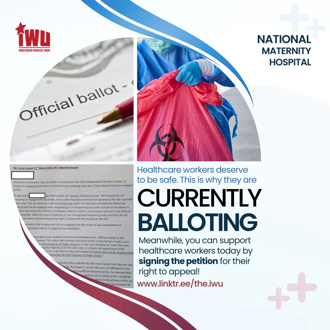 🗳️ CURRENTLY BALLOTING 🏥 ☑️ Our members at @_TheNMH are currently balloting. They deserve to be safe in the workplace! 🚨 Support healthcare workers by signing the petition for their right to appeal. ⛓️ Link in bio for details & for the petition.