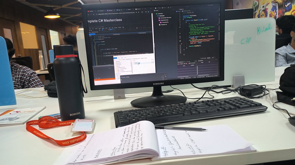 _nishanth_kulal's tweet image. Expanding my C# knowledge! Now conquering collections (lists, queues, stacks), dictionaries, and file I/O. #CsharpLearning #ProgrammerGrowth