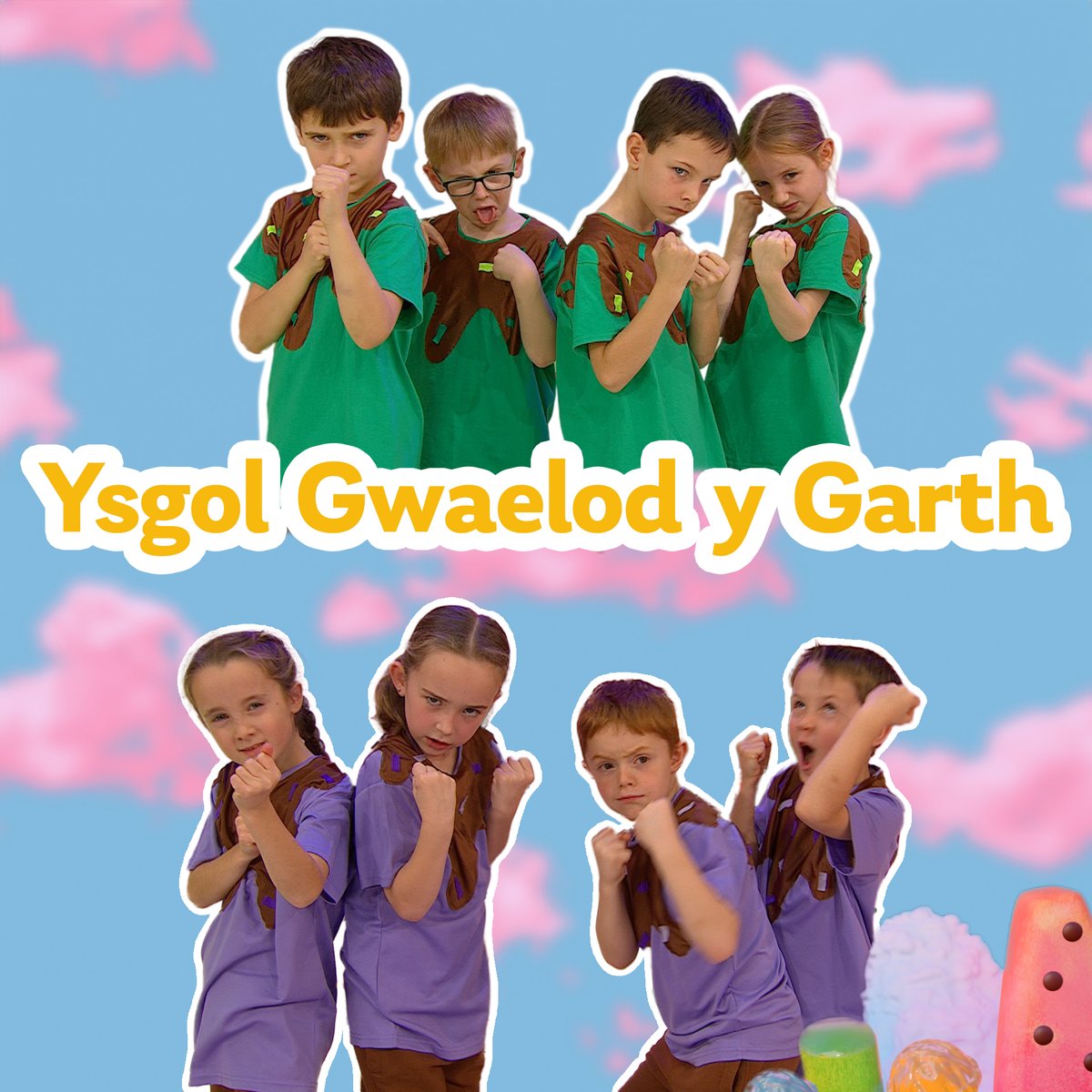 🍬Criw @gwaelod oedd yn dangos eu dannedd heddiw gyda Pwdryn a Melys! Dewch draw i Clic neu iPlayer i wylio Dal dy Ddannedd unrhyw bryd!🦷 🍭Did you spot #ysgolgwaelodygarth on Dal dy Ddannedd this morning? Watch the silly series on @S4C Clic or @bbciplayer any time 🦷