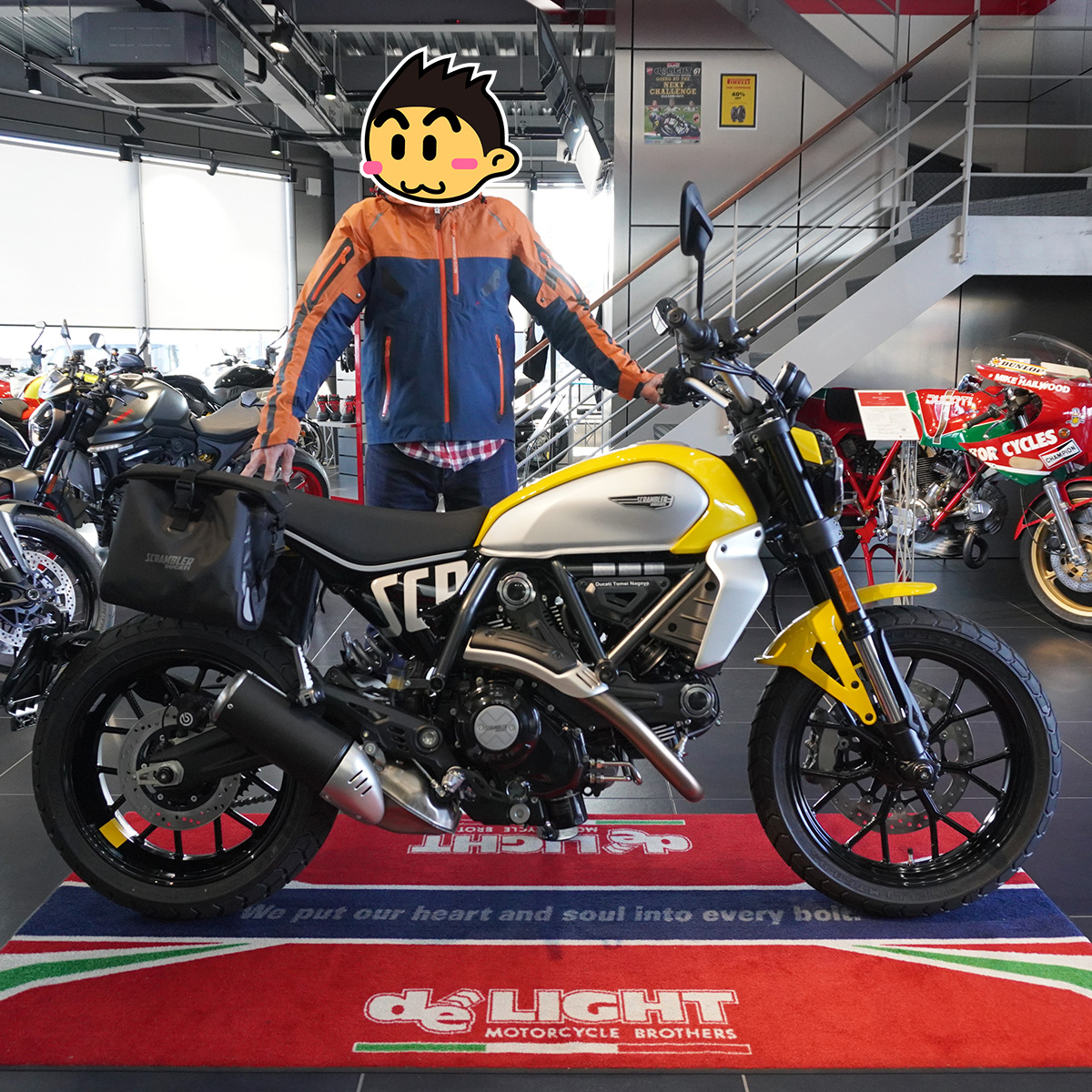 本日3年ぶりにライダーに復帰しました。バイクはDUCATI 新型Scrambler Icon のイエローです☆　3代目わくわくさん（僕のバイクの愛称）として皆さんと楽しい思い出を作っていきたいので、今後ともどうぞよろしくお願いいたします！ #ducati #ScramblerDucati