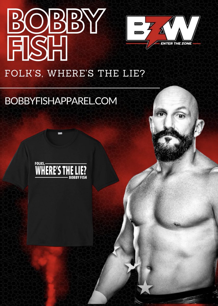 Coming to Northern France for @bzw_wrestling FOLK’S, WHERE’S THE LIE? T-Shirt. bobbyfishapparel.com to order yours now. Available at the 30 Mars 2024 show as well. 📍302 Rue de lille, MARQUETTE-LEZ-LILLIE, France 🇫🇷 #FishinFrance