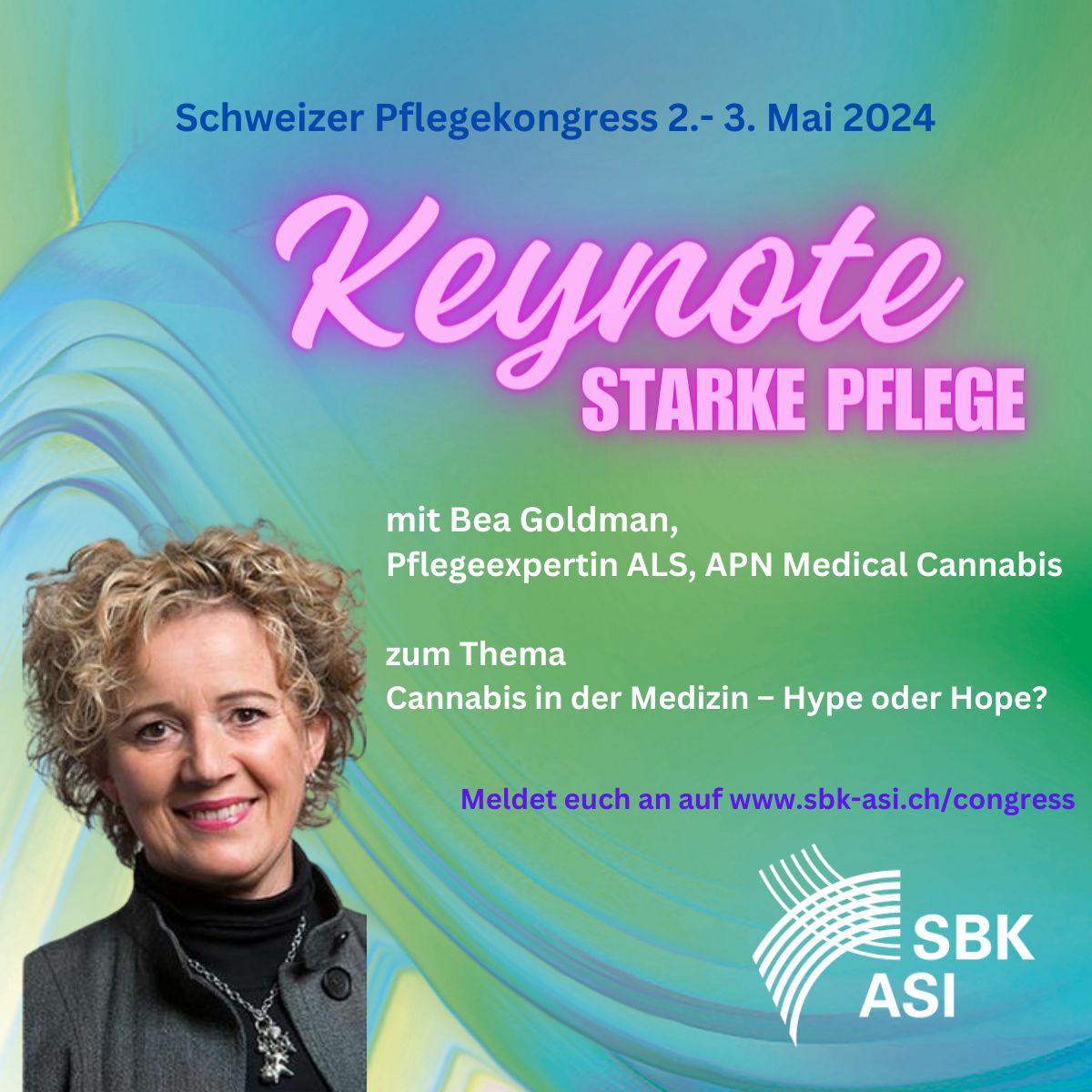 Am 2. und 3. Mai 2024 öffnet der Kursaal Bern seine Tore zum Schweizer Pflegekongress. Im Fokus stehen: starke Pflege, Gesundheit und Umwelt, Politik, Arbeitsbedingungen und der Berufseinstieg mit spannenden Referent:innen.
Jetzt anmelden unter: sbk-asi.ch/de/congress/ti…