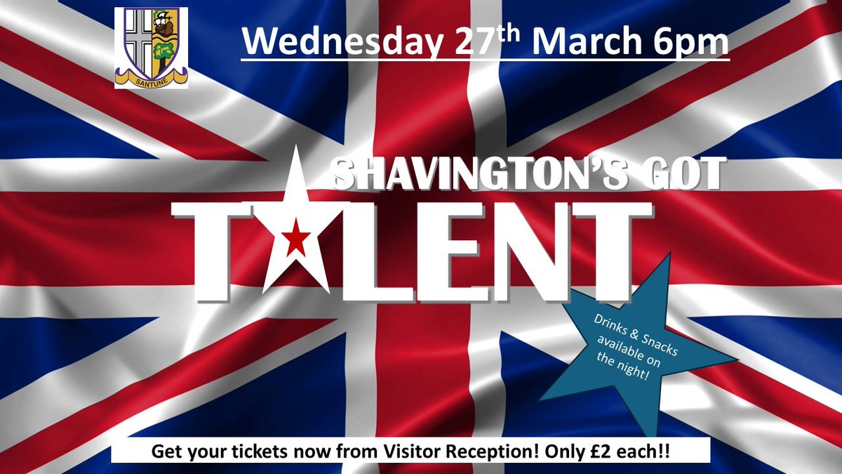 It would be great to see as many members of our community come and support our Shavington's Got Talent event on Wednesday 27th March.  This promises to be a memorable celebration of our pupils' talents, resilience and pride.  #ShavintonSpirit #SPARK #ShavingtonTalent