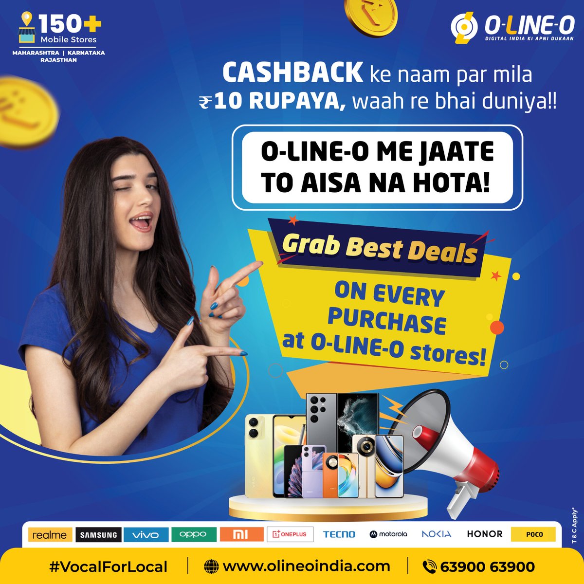 OLineOIndia's tweet image. Unlock the ultimate shopping experience with hassle-free cashback offers! Your journey to seamless shopping begins now. Don't miss out – start filling your cart today! 💳🛍 

Visit our O-LINE-O store now!
For more info, call: +91 63900 63900

#smartphonedeals #smartphonetips