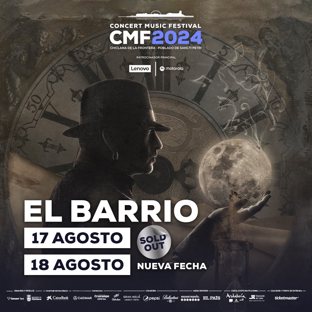 Concert Music Festival (@cmf_sanctipetri) on Twitter photo 🔥🔥🔥🔥🔥🔥
<a href="/elbarrioficial/">El Barrio Oficial</a> cuelga el cartel de 𝕊𝕆𝕃𝔻 𝕆𝕌𝕋 en #cmf2024 y confirma segunda fecha!! Un concierto muy especial que supone el ℂ𝕃𝕆𝕊𝕀ℕ𝔾 de esta edición
🎫 disponibles en <a href="/TicketmasterES/">Ticketmaster España</a> a partir del viernes 22 marzo a las 14:00H 🔥🔥🔥🔥🔥🔥
<a href="/elbarrioficial/">El Barrio Oficial</a> cuelga el cartel de 𝕊𝕆𝕃𝔻 𝕆𝕌𝕋 en #cmf2024 y confirma segunda fecha!! Un concierto muy especial que supone el ℂ𝕃𝕆𝕊𝕀ℕ𝔾 de esta edición
🎫 disponibles en <a href="/TicketmasterES/">Ticketmaster España</a> a partir del viernes 22 marzo a las 14:00H