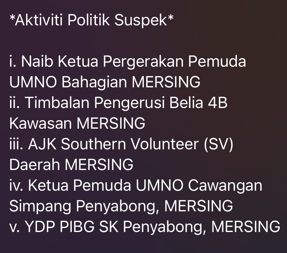 Aisehman's tweet photo. Menurut Edisi Siasat, suspek yang ditahan adalah pemimpin UMNO Mersing.

https://t.co/Exx7P0tUJU

s.k. @DrZahidHamidi @PemudaUMNOMy 

Selamat berbuka puasa https://t.co/gUKSdZbbp9