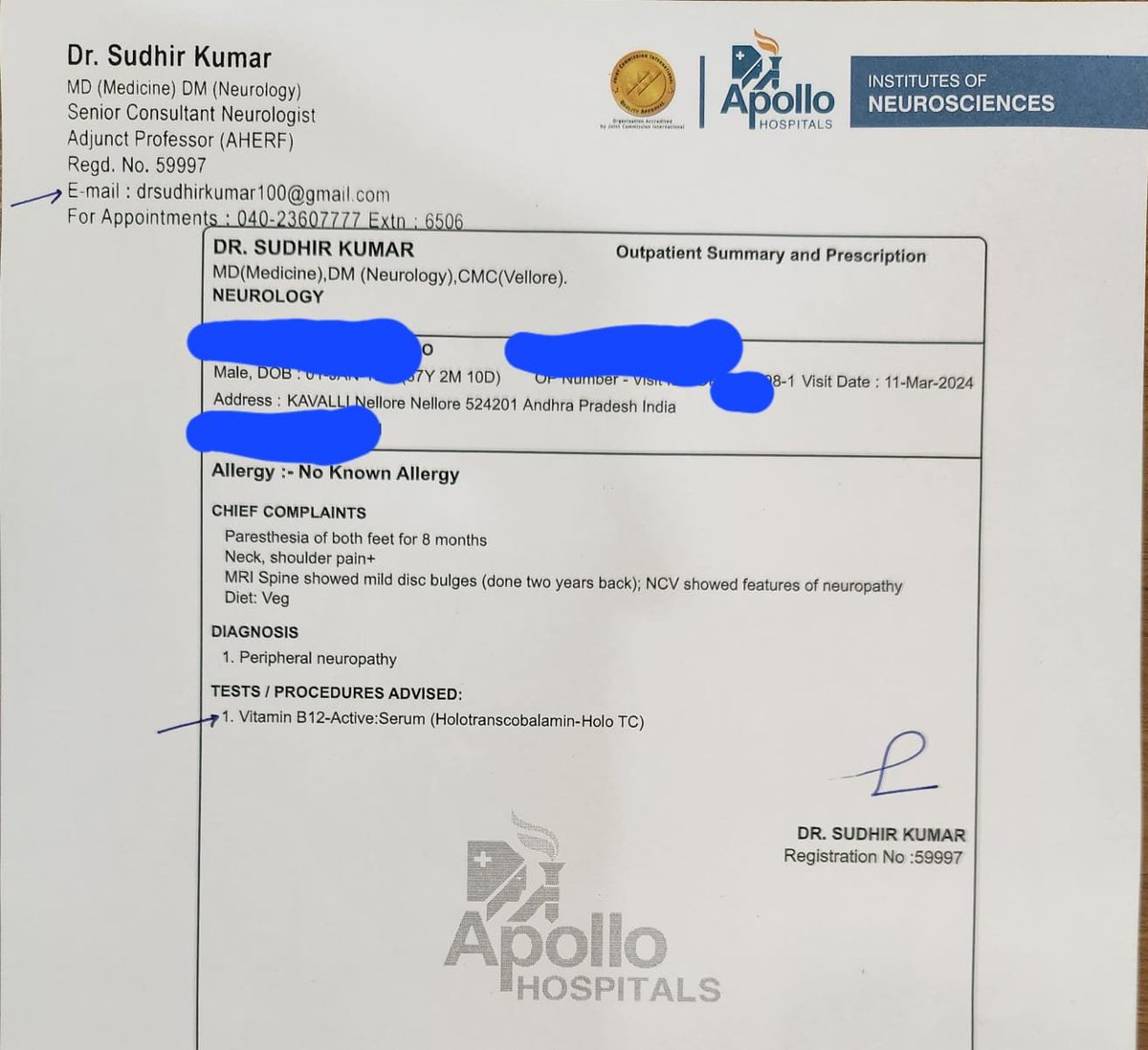 hyderabaddoctor's tweet image. A common cause of nerve damage in a vegetarian

67-year old gentleman presented with 8 months history of burning, tingling and pain affecting both feet and legs. He was a &quot;pure vegetarian&quot;.

Clinical features were consistent with a diagnosis of peripheral neuropathy (damage of…
