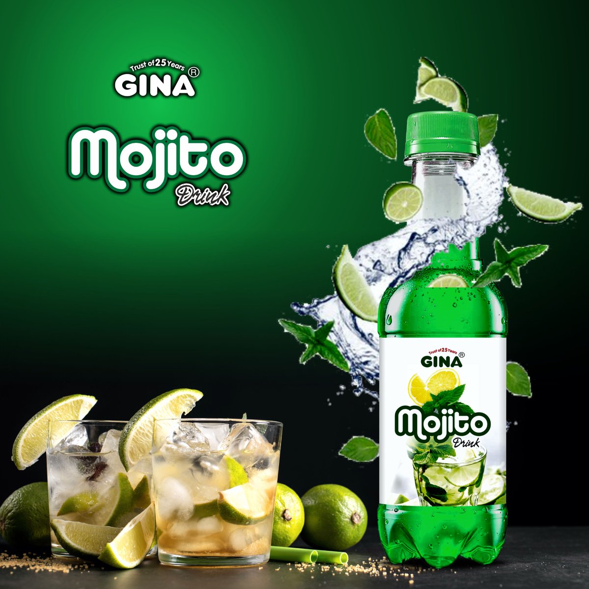 Taste the Freshness of GINA Mojito, made with lime, mint, and top-quality spirits for a deliciously refreshing experience!
.
.
.
#MojitoLove #RefreshingDelights #SipAndSavor #RefreshingBlend #CheersToMojito #ThirstQuencher #Silvassabottling #silvassa #TrustInQuality