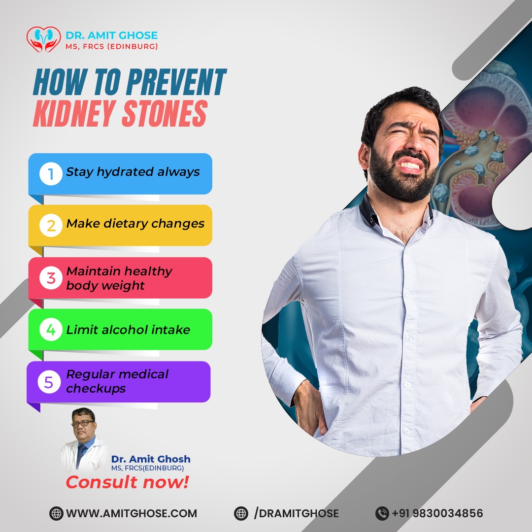 Preventing kidney stones involves adopting lifestyle changes and dietary habits that reduce the risk of stone formation. Dr. Amit Ghose is here to guide you on this thoroughly. Just call us at 91-9831177188 for an appointment.
#UrologySpecialist #urologycare #kidneyhealthforall