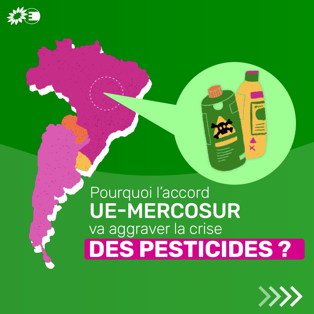 saskiabricmont's tweet photo. Les #pesticides empoisonnent l'Europe et les pays auxquels elle en vend, dont le #Mercosur
Il y a urgence à mettre fin à ce commerce toxique!
🫷 interdisons les exportations de pesticides dont l'usage est banni dans l'UE
🫷#StopUEMercosur
Semaine @Alter_Pesticide #SPAP 🌻 https://t.co/YZlDi4iYK2