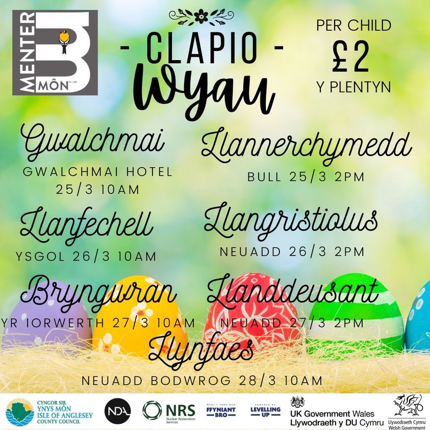 Chwilio am r’wbath i wneud wythnos gyntaf gwyliau Pasg?! Looking for fun Easter activities?! Look no further. Clapio Ŵyau 2024 Croeso i bawb! 🥚🍫 Everyone welcome!🥚🍫 I FYNNU LLE, LLENWA'R FFURFLEN | REGISTER BELOW 👇👇 forms.office.com/e/Vm6gHgbTLT