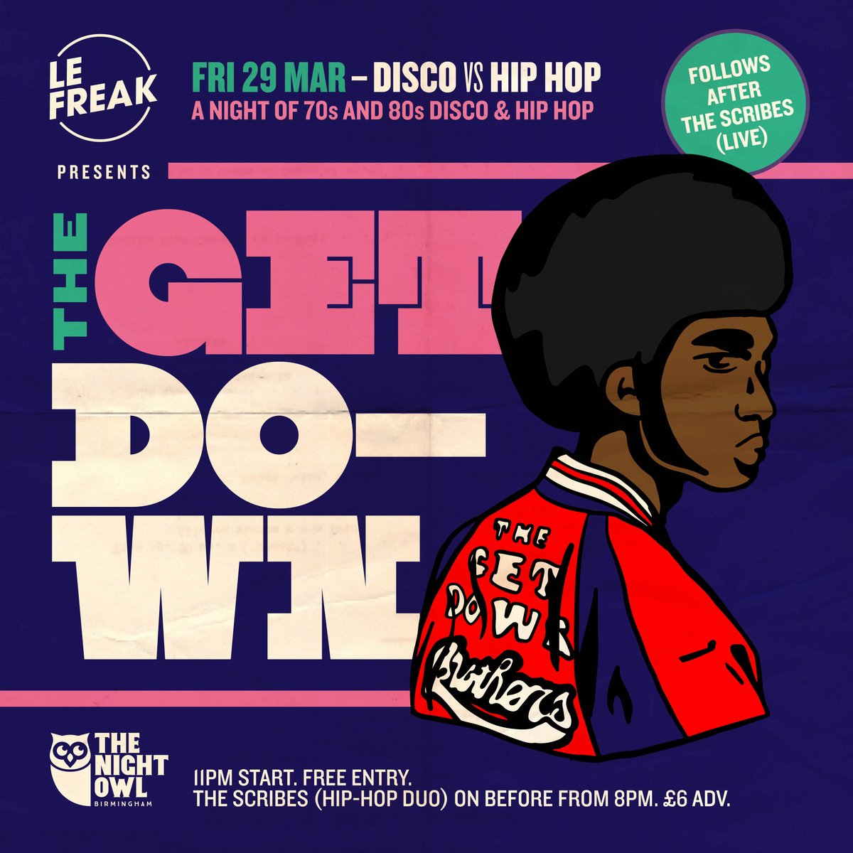 The Night Owl (@thenightowlbham) on Twitter photo Good Friday at The Night Owl with <a href="/TheScribes/">The Scribes</a> + Le Freak! 🙌
Come down on Friday 29th March for an evening with legendary Hip Hop duo The Scribes performing live, followed by Le Freak! 🕺
Head to bit.ly/thescribesowl 🎤 Good Friday at The Night Owl with <a href="/TheScribes/">The Scribes</a> + Le Freak! 🙌
Come down on Friday 29th March for an evening with legendary Hip Hop duo The Scribes performing live, followed by Le Freak! 🕺
Head to bit.ly/thescribesowl 🎤