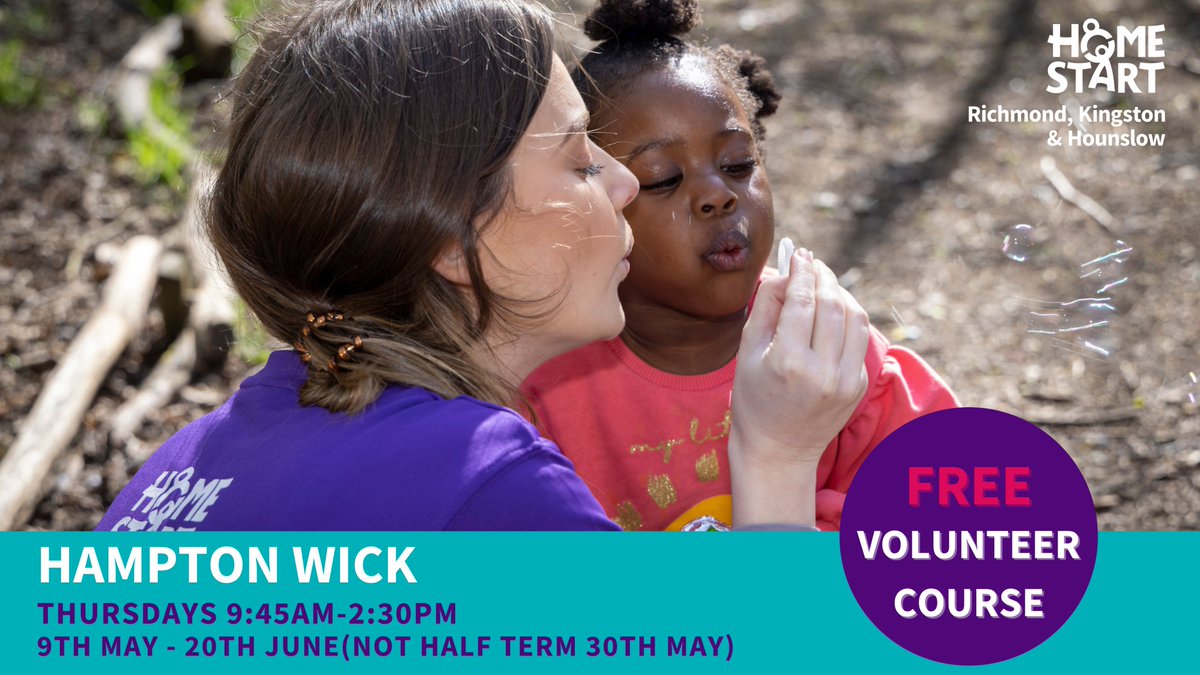 Do you have parenting experience & a few spare hours a week? Join our free #volunteer training course to support parents with pre-schoolers in challenging times. Contact: volunteer@homestart-rkh.org.uk or visit: homestart-rkh.org.uk/volunteer #HamptonWick