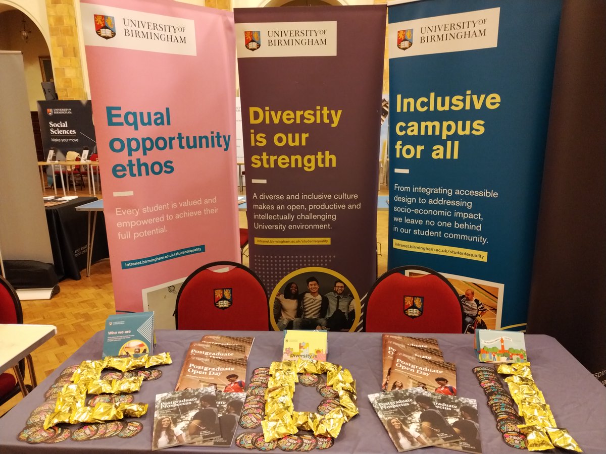 If you are attending the @unibirmingham Postgraduate Open Day today, please visit us at the Great Hall to find out more about how we are creating an inclusive campus community #EqualityDiversityInclusion