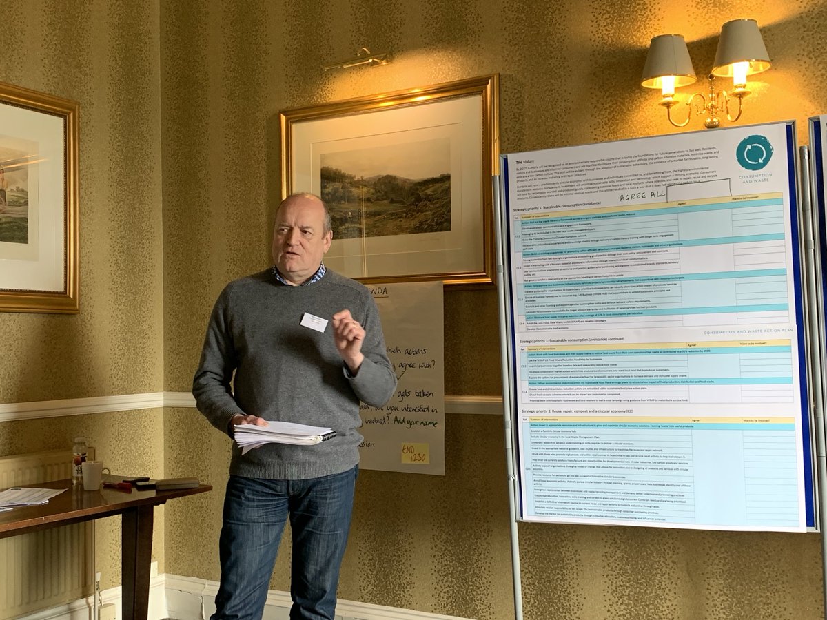 Nick Lancaster sharing an overview of the Waste & Consumption Sector Group process & plan to date. ⁦⁦⁦⁦⁦@netzerocumbria⁩ 
#ZeroCarbonCumbria