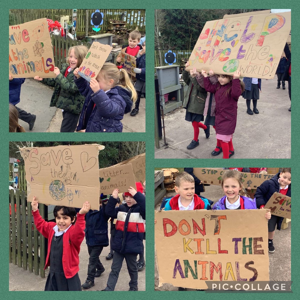 HeathlandsCEPri's tweet photo. Our EYFS children have been learning how to care for our World. They created placards and completed a peaceful protest to help spread this important message. #HeathlandsValues #HVRespect #HeathlandsEYFS #HeathlandsBritishValues https://t.co/iwPiEktTbG