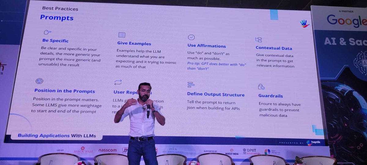 Our Co-founder & CTO Swapan Rajdev just delivered an immersive and insightful masterclass on 'Building Applications with LLMs' as part of the AI SaaS track at #StartupMahakumbh AI SaaS Pavillion.