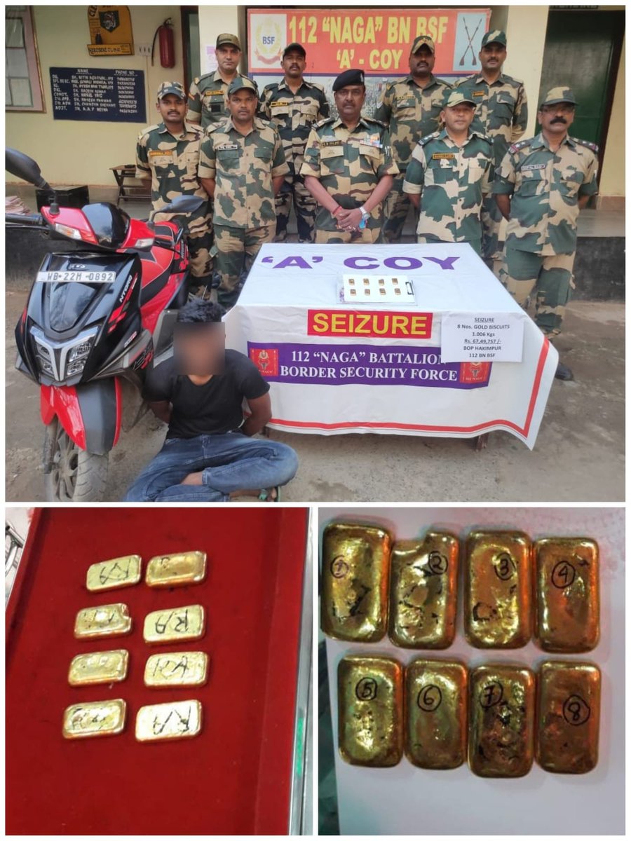 NeerajAgrawal57's tweet photo. Our brave troops of #AlertBSF continues to reinforce India's borders, ensuring the safety of our nation and citizens. 

#BSFseizedGold #TeJran #GoldSmugglingRacket #IndoBangladeshBorder https://t.co/AE5Oxh53aP