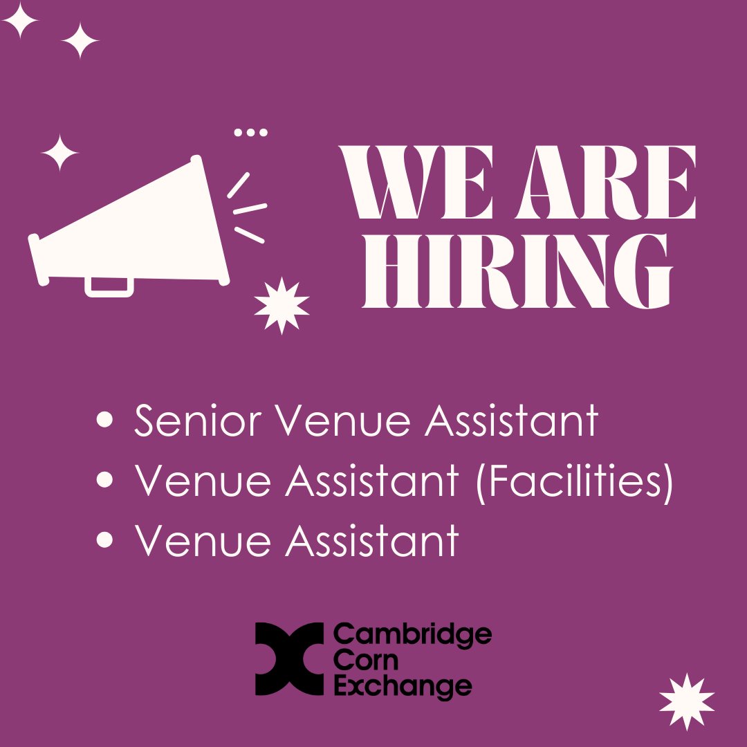 Join our team! We are looking for a dynamic and self-motivated individuals to join our Cultural Services team. For more information and to apply, please visit our website: cambridgelive.org.uk/cultural-servi…