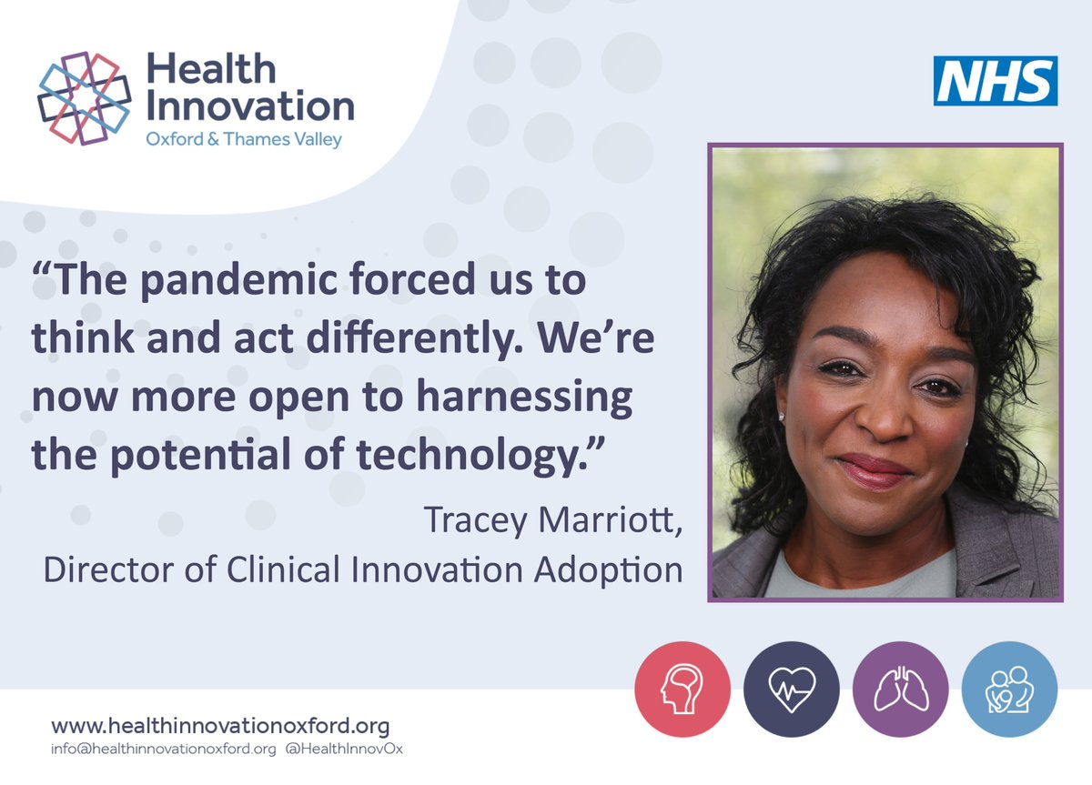 1/2 Tracey Marriott, our Director of Clinical Innovation Adoption, says the pandemic has made us more open to the potential of tech in this blog linked to our evaluation with @arc_oxtv of virtual outpatient clinics for TIA/mini-stroke. 👀Read the blog: healthinnovationoxford.org/news-and-event…