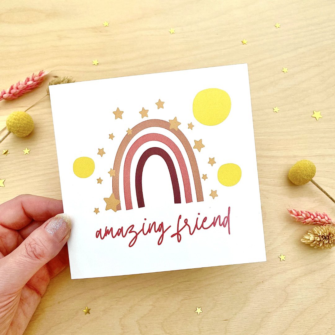 Amazing friend rainbow greeting card 🌈💖🌟

#elevenseshour #rainbow #friendship #greetingcards #etsycards #youareamazing #cardforher #shopindie #EtsySeller #supportsmallbusiness #shopsmalluk 

etsy.com/shop/janebprin…