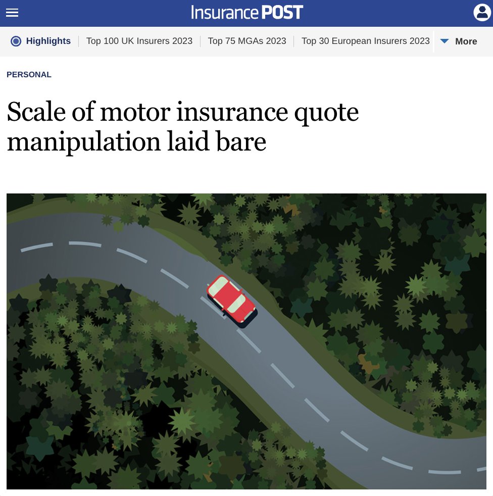 🚘 Our portfolio company @PercaysoInform are specialists in insurance data, and their research – published exclusively in @Insurance_Post – has uncovered a 20% rise in quote manipulation after analysing 360 million quotes. 

🤝 Check out the story here: postonline.co.uk/personal/79551…