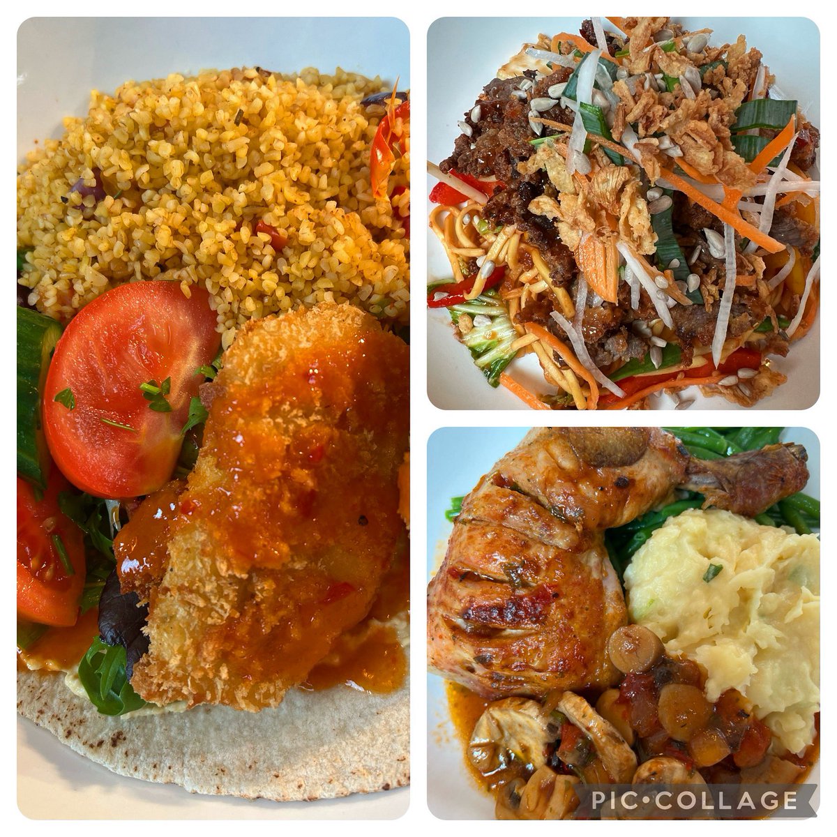 On todays menu in the EDUkitchen at St Peter’s we are serving: -Chicken Chasseur -Buttermilk Halloumi -Crispy Chilli Beef @LoveBritishFood #greathospitalfood