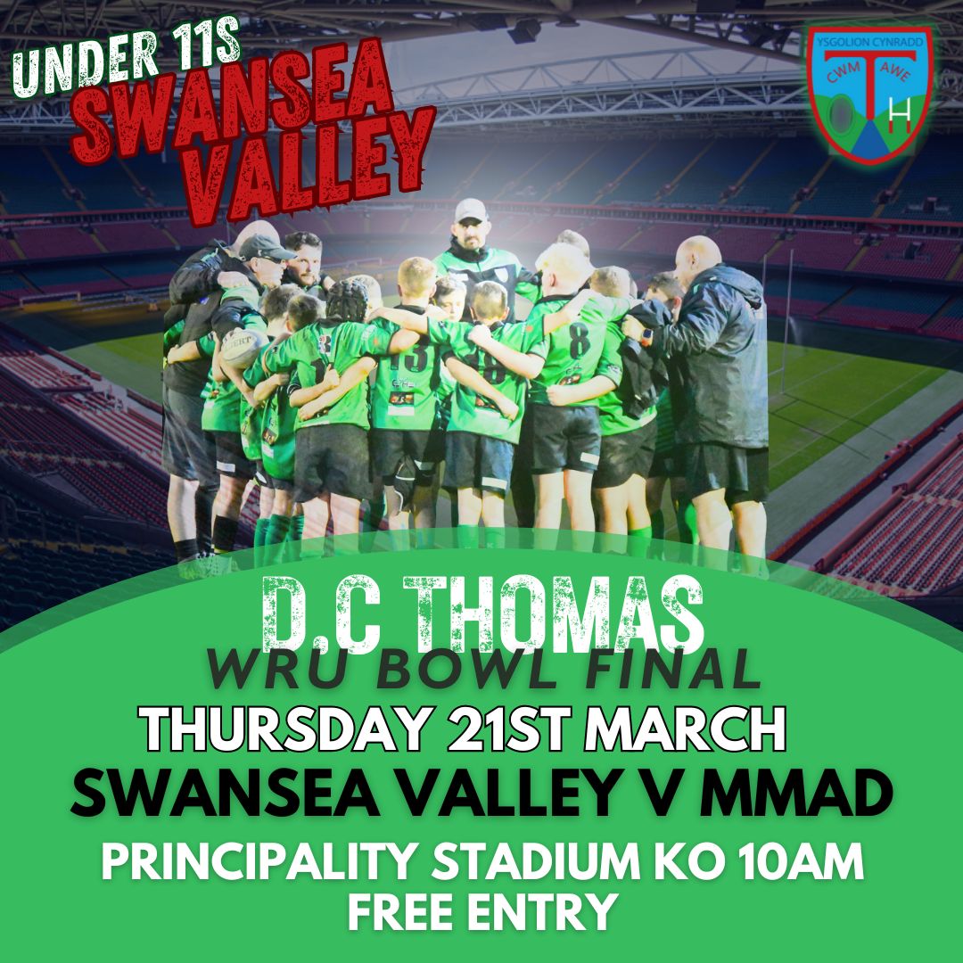 14 of our boys have represented Swansea Valley this season with 8 making the match day squad - we want to wish them all the best for the game as well as all the rest of their team. The game is being streamed live on YouTube: youtube.com/user/WRUOffici… #roadtoprincipality