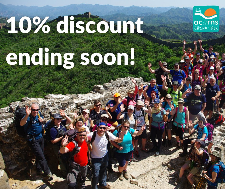 Time’s running out to join Acorns Great Wall of China trek at a discount! Purchase your place before March 31st for a 10% discount, and become one step closer to exploring one of the seven wonders of the world in an incredible adventure 👀. Sign up: bit.ly/421OKbe