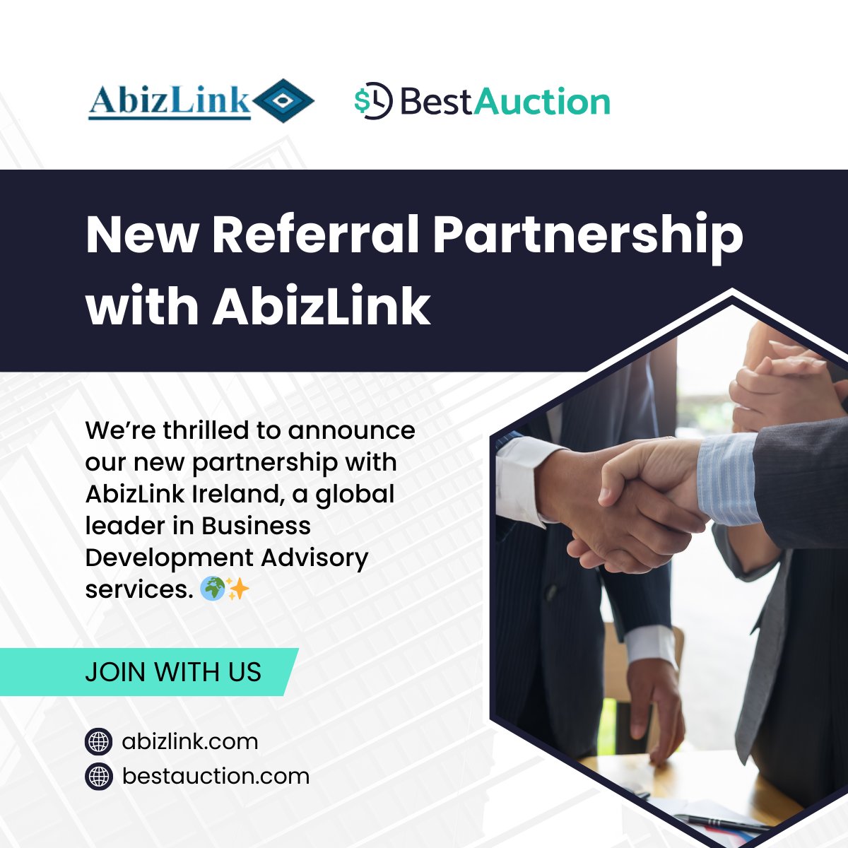 🚀Thrilled to partner with AbizLink Ireland, a global leader in Business Development Advisory services specializing in developing customized solutions that enable businesses to grow sustainably through strategic international market expansion. #BusinessDevelopment #Procurement