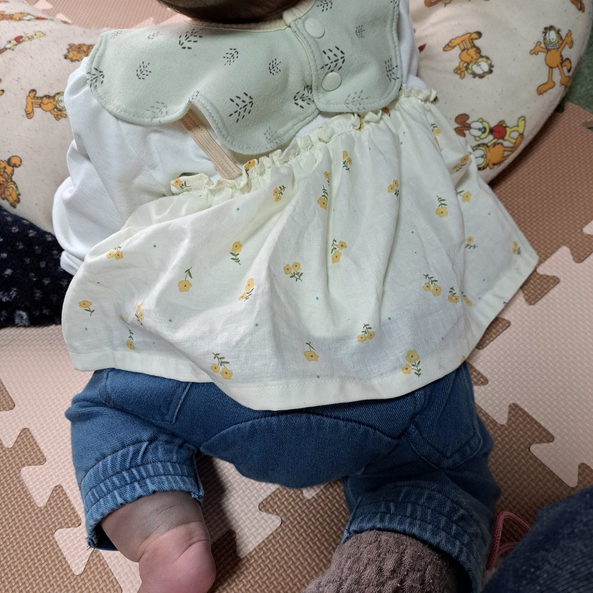 chii_craft's tweet photo. 可愛く出来た！！！
ドッキングキャミ！！！！
本当はキッチリしないと駄目なんだけど、ちょっと大雑把でも形になるので、子供服作るのは意外とハードルが低い。 https://t.co/zBnAh1NZha