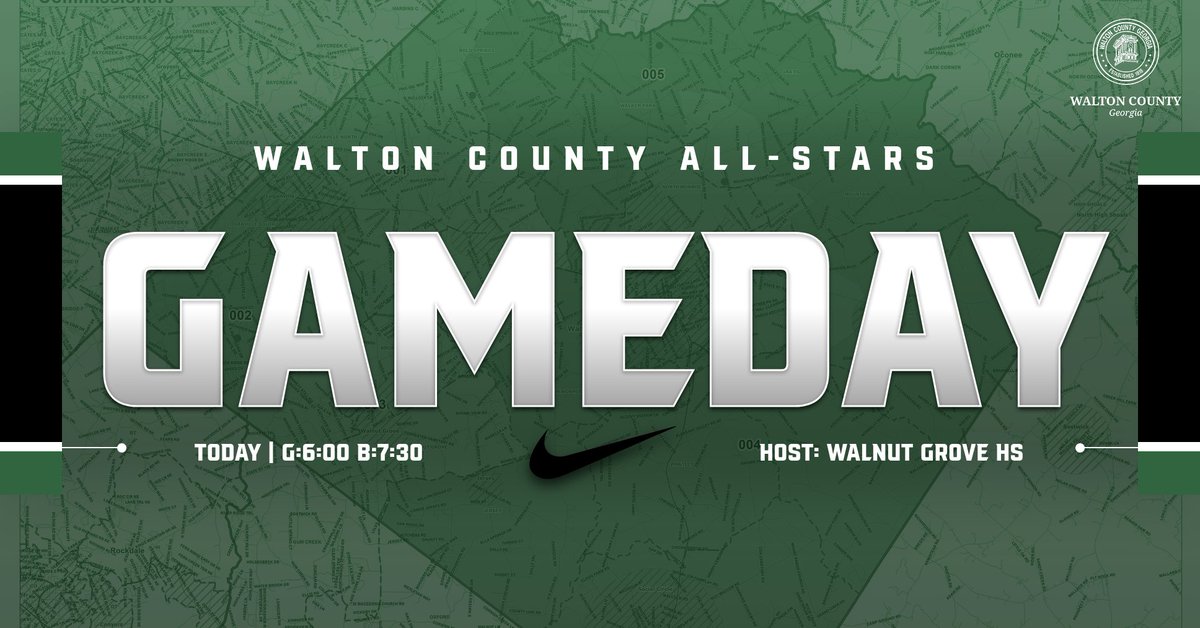 Gameday! Walton County All-Star Game 📍Walnut Grove HS ⏰ Doors open at 5:30 @brendan_koerner @walton_boys @LHSGbb @LCALionsMBB @MonroeAreaHoops @LCALionsSports @LHSAthl @monroe @KyleSandy355